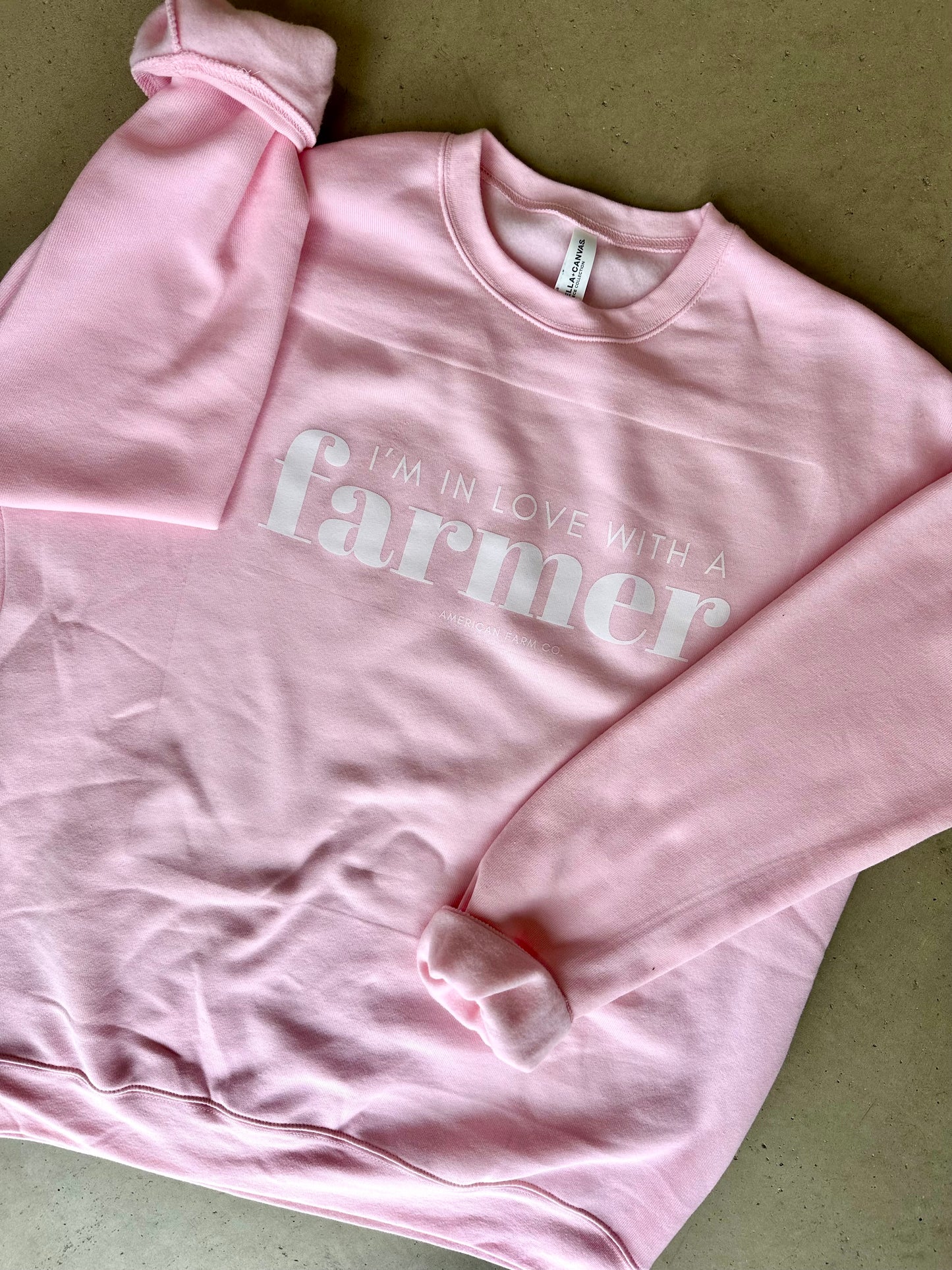 I'm in Love with a Farmer Pink Crewneck - American Farm Company