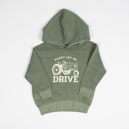 ‘Daddy Let Me Drive’ Heather Green Toddler/Youth Hoodie