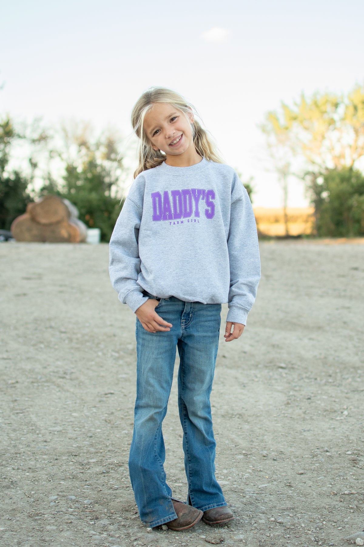 'Daddy's Farm Girl' Toddler/Youth Crewneck