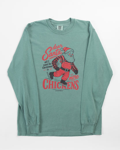 'Dear Santa, ... more Chickens' Adult Long Sleeve
