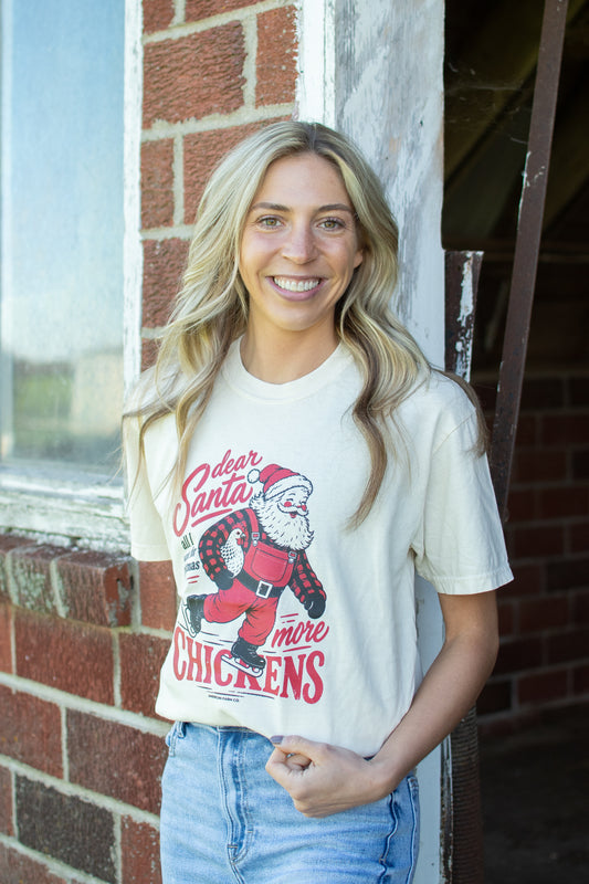 'Dear Santa, ... more Chickens' Adult T-Shirt