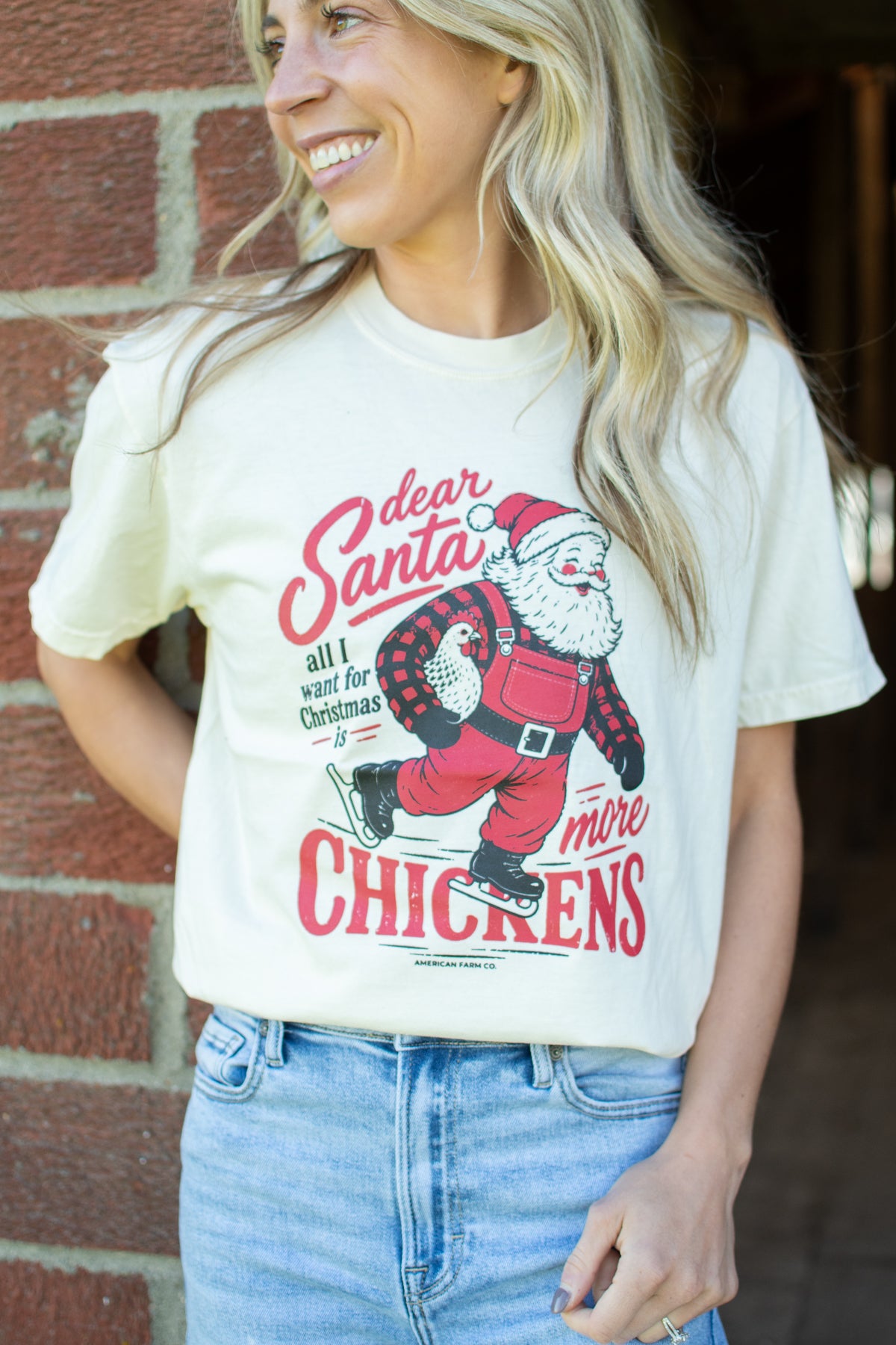 'Dear Santa, ... more Chickens' Adult T-Shirt