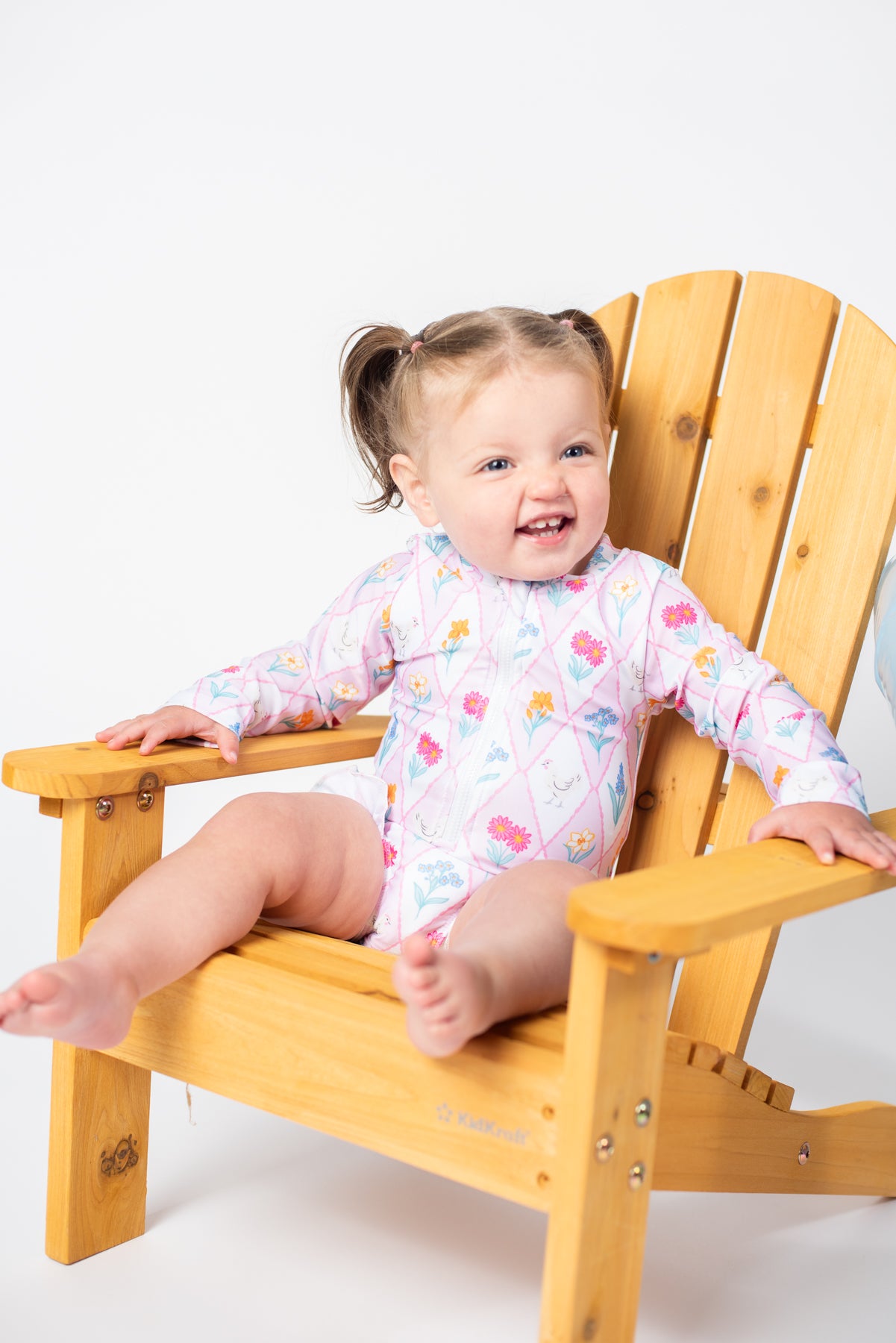 Diamond Floral Chicken Baby Longsleeve Swimsuit