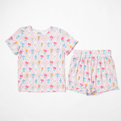 Diamond Floral Chicken Toddler/Youth Bamboo Pajama Set