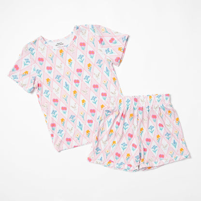 Diamond Floral Chicken Toddler/Youth Bamboo Pajama Set