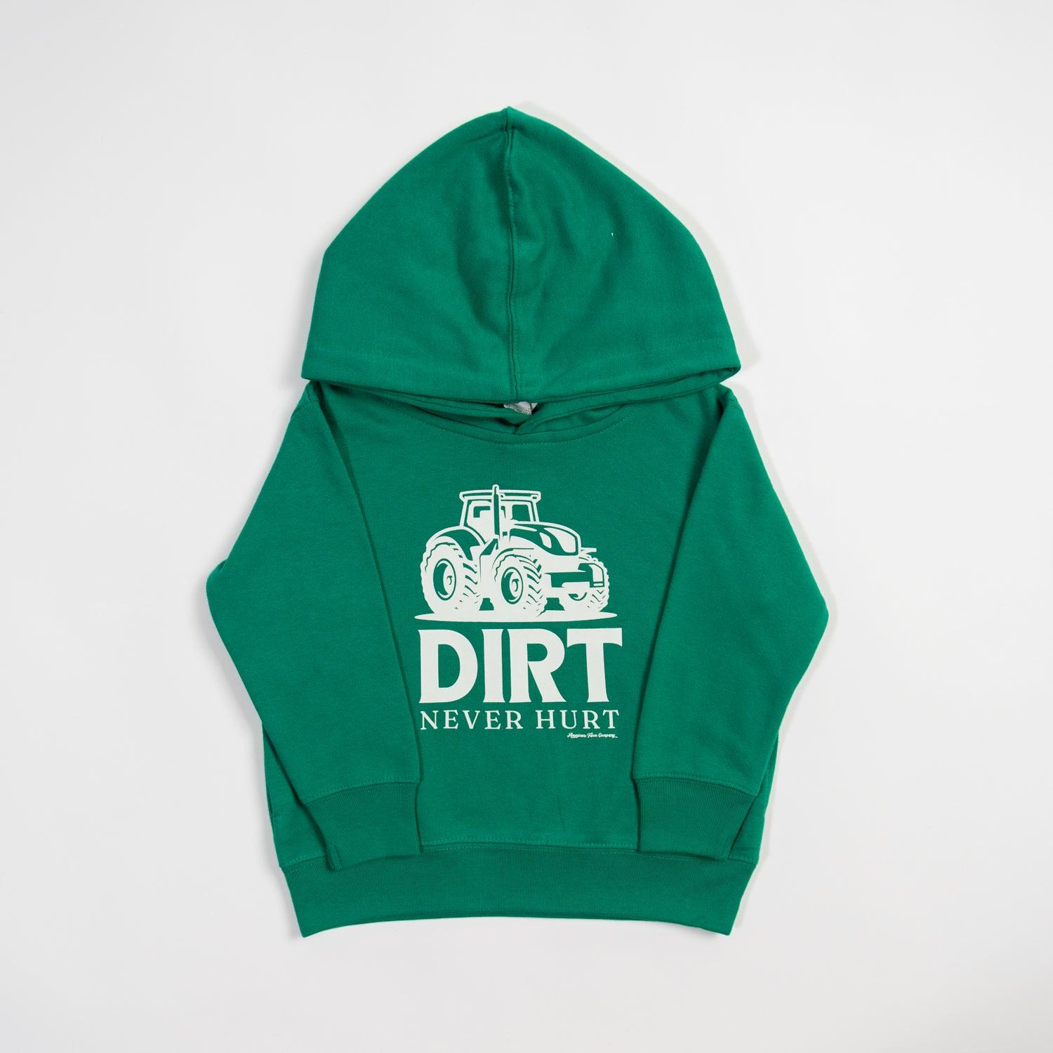 Dirt Never Hurt Green Toddler/Youth Hoodie - American Farm Company