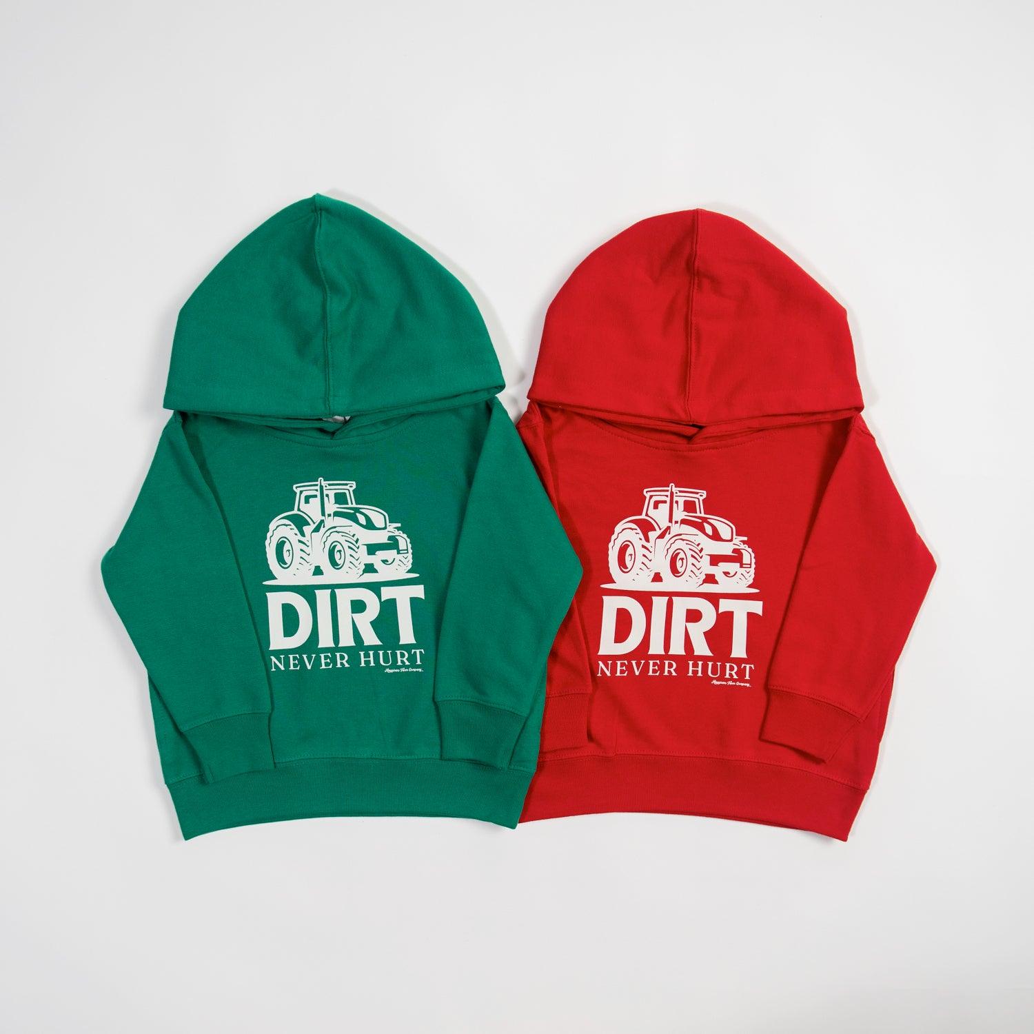 Dirt Never Hurt Red Toddler/Youth Hoodie - American Farm Company