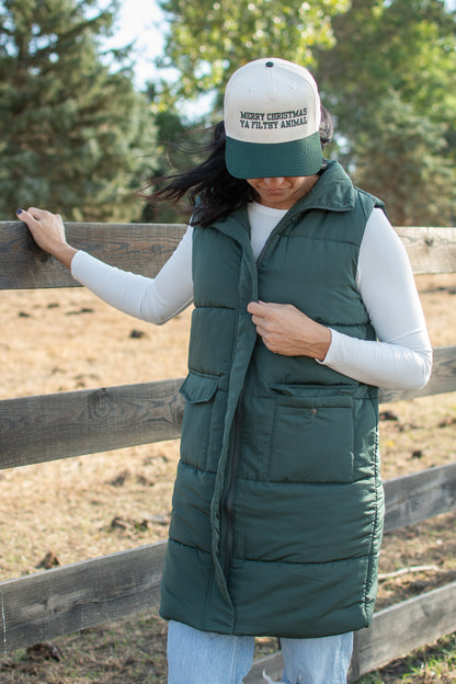 Dk. Green Long Vest