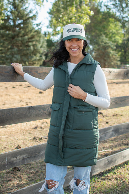 Dk. Green Long Vest