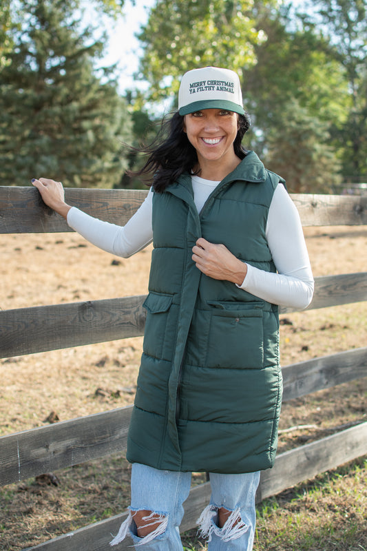 Dk. Green Long Vest