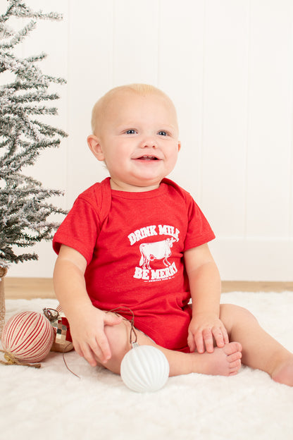 'Drink Milk, Be Merry' Baby Onesie