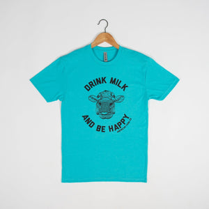 Drink Milk Be Happy Blue Tee - American Farm Company