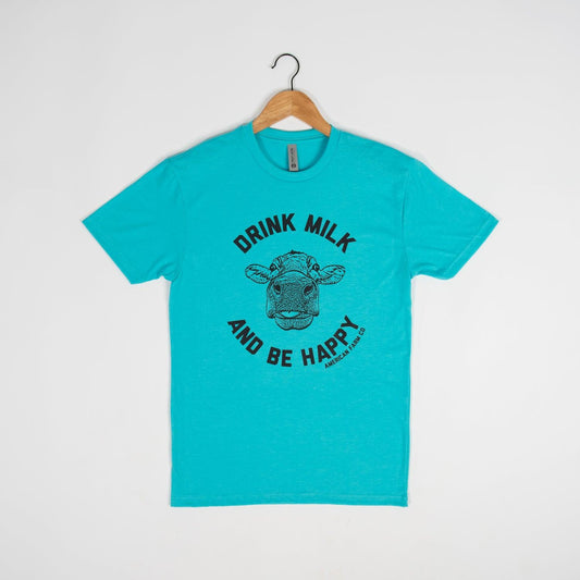 Drink Milk Be Happy Blue Tee - American Farm Company