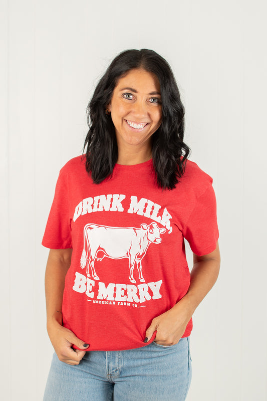 'Drink Milk, Be Merry' Adult T-Shirt