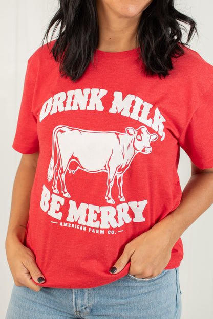 'Drink Milk, Be Merry' Adult T-Shirt