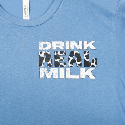 'Drink Real Milk' Blue Tee