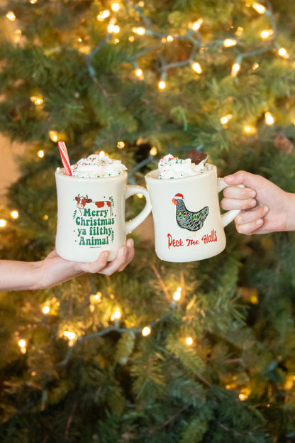 Chicken 'Peck the Halls' Ceramic Mug
