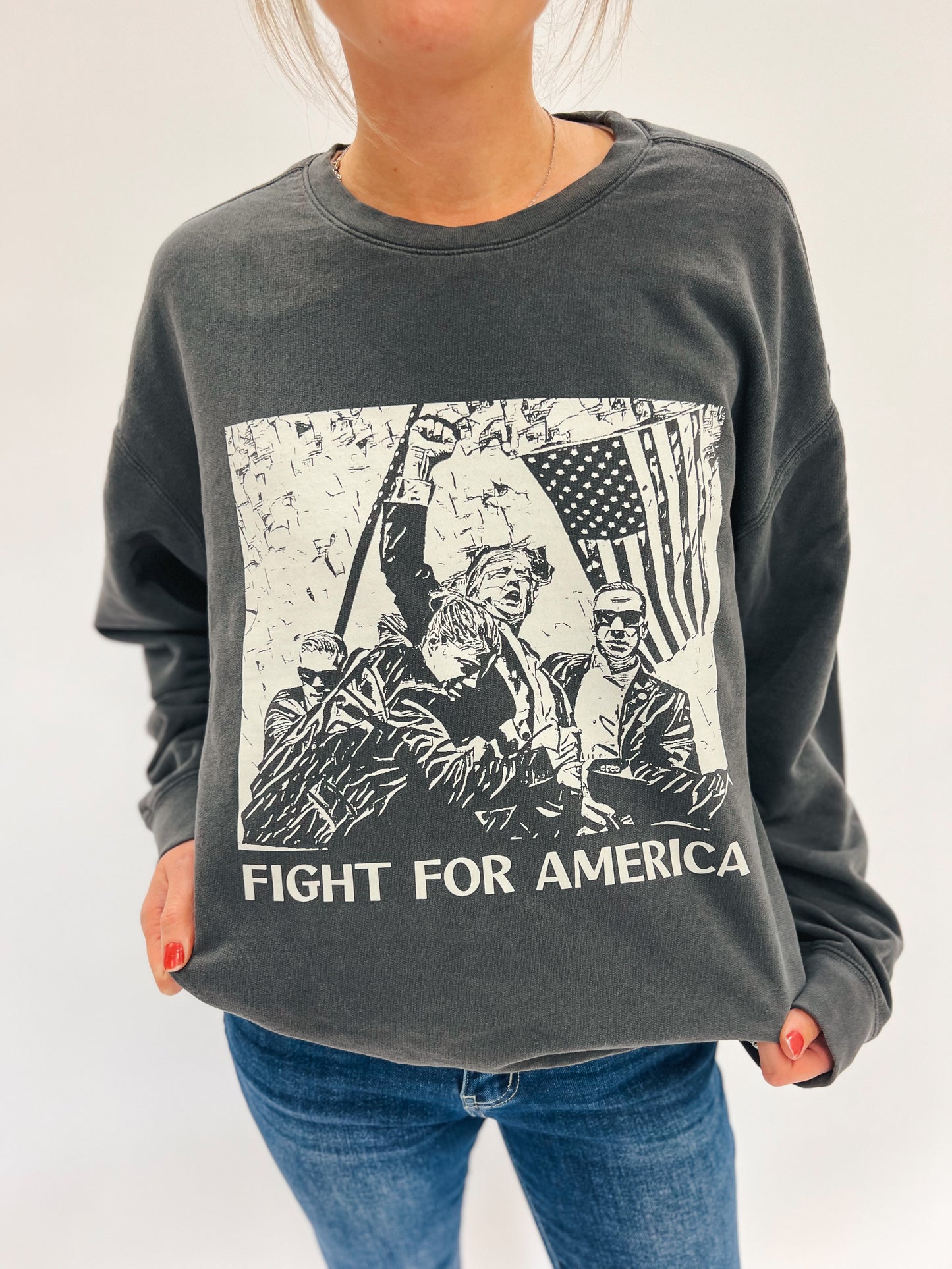 ‘Fight for America’ Pepper Crewneck - American Farm Company