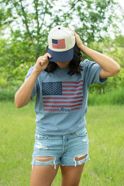 American Farm Company Flag Embroidered Trucker Hat