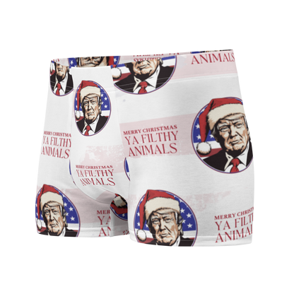 Merry Christmas Ya Filthy Animal Santa Trump Boxer Briefs