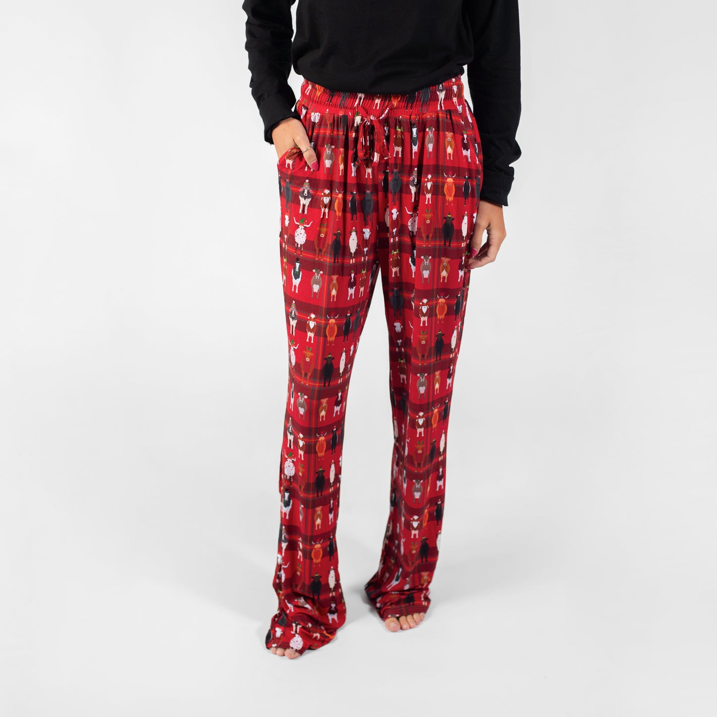 Christmas Cow Bamboo Pajama Pants