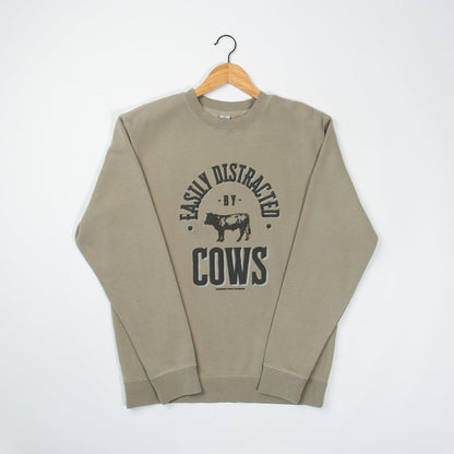 Easily Distracted by Cows Grey Crewneck - American Farm Company