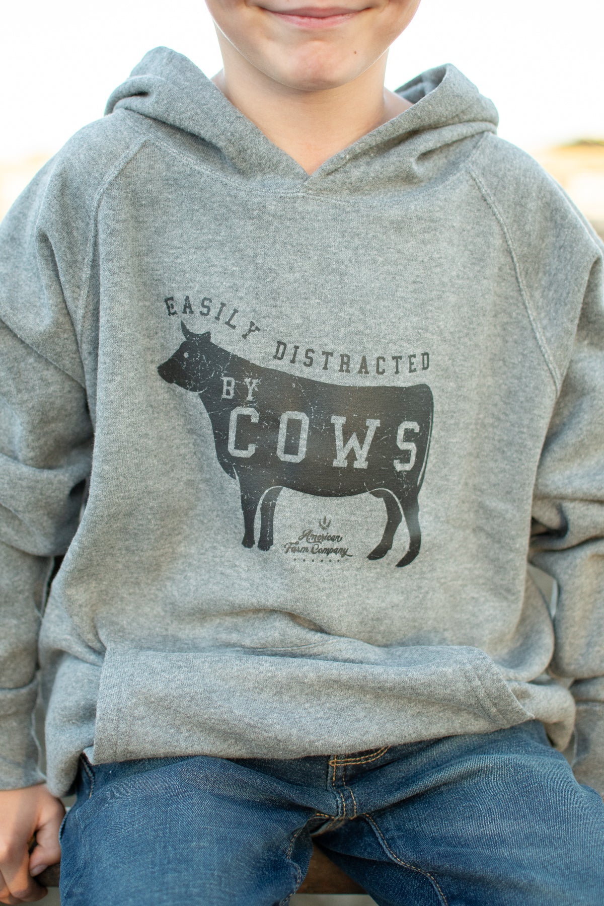 'Easily Distracted by Cows' Toddler/Youth Hoodie