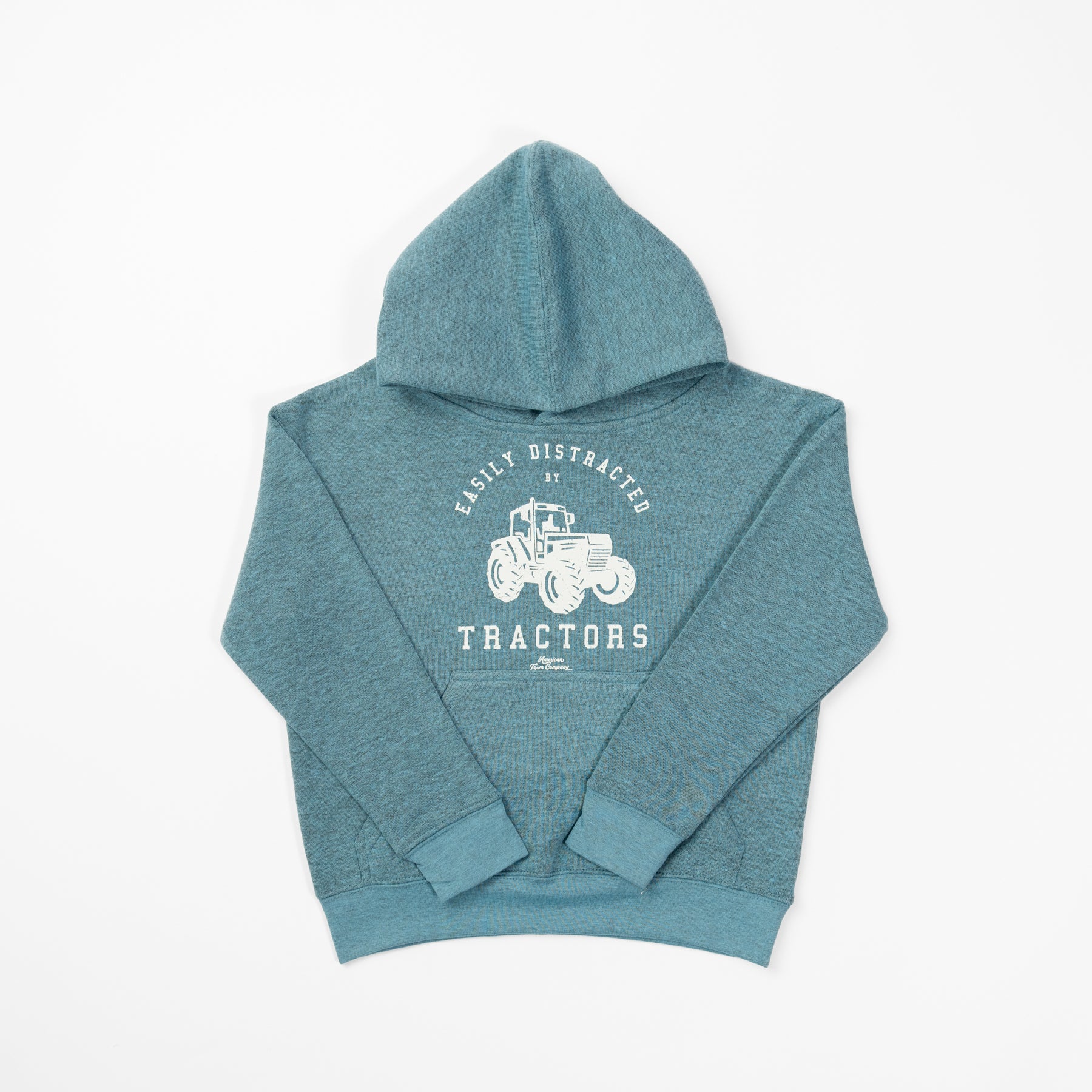 Easily Distracted by Tractors Toddler/Youth Blue Hoodie - American Farm Company