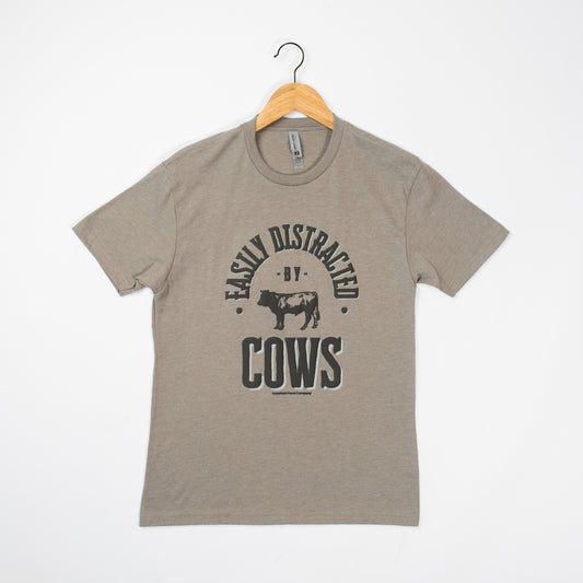 Easily Distracted by Cows Taupe Tee