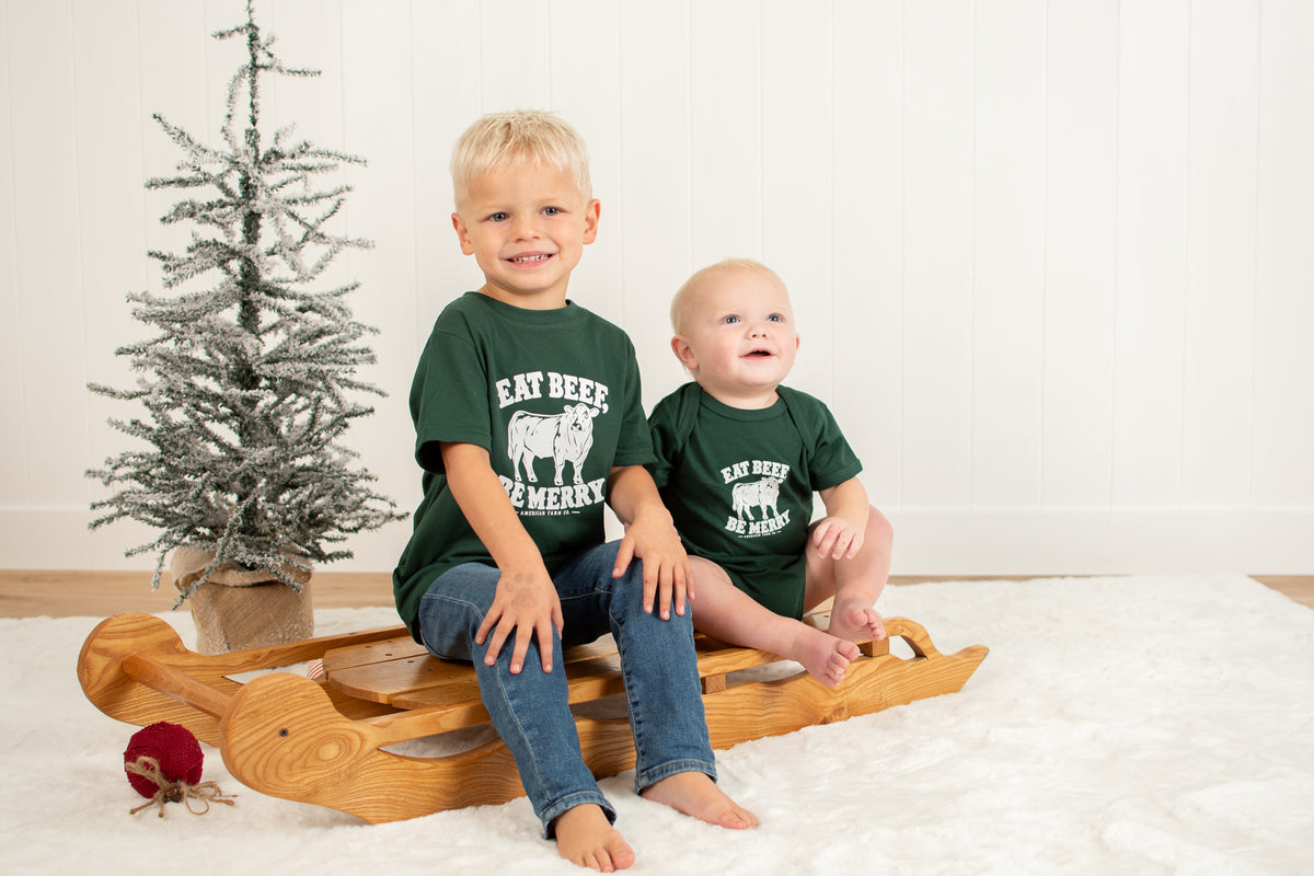 'Eat Beef, Be Merry' Baby Onesie