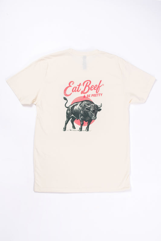 'Eat Beef & Be Pretty' Ivory Essentials Tee