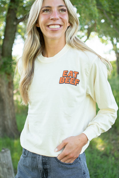 'Eat Beef' Ivory Long Sleeve