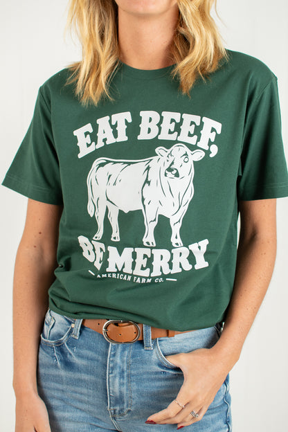 'Eat Beef, Be Merry' Adult T-Shirt