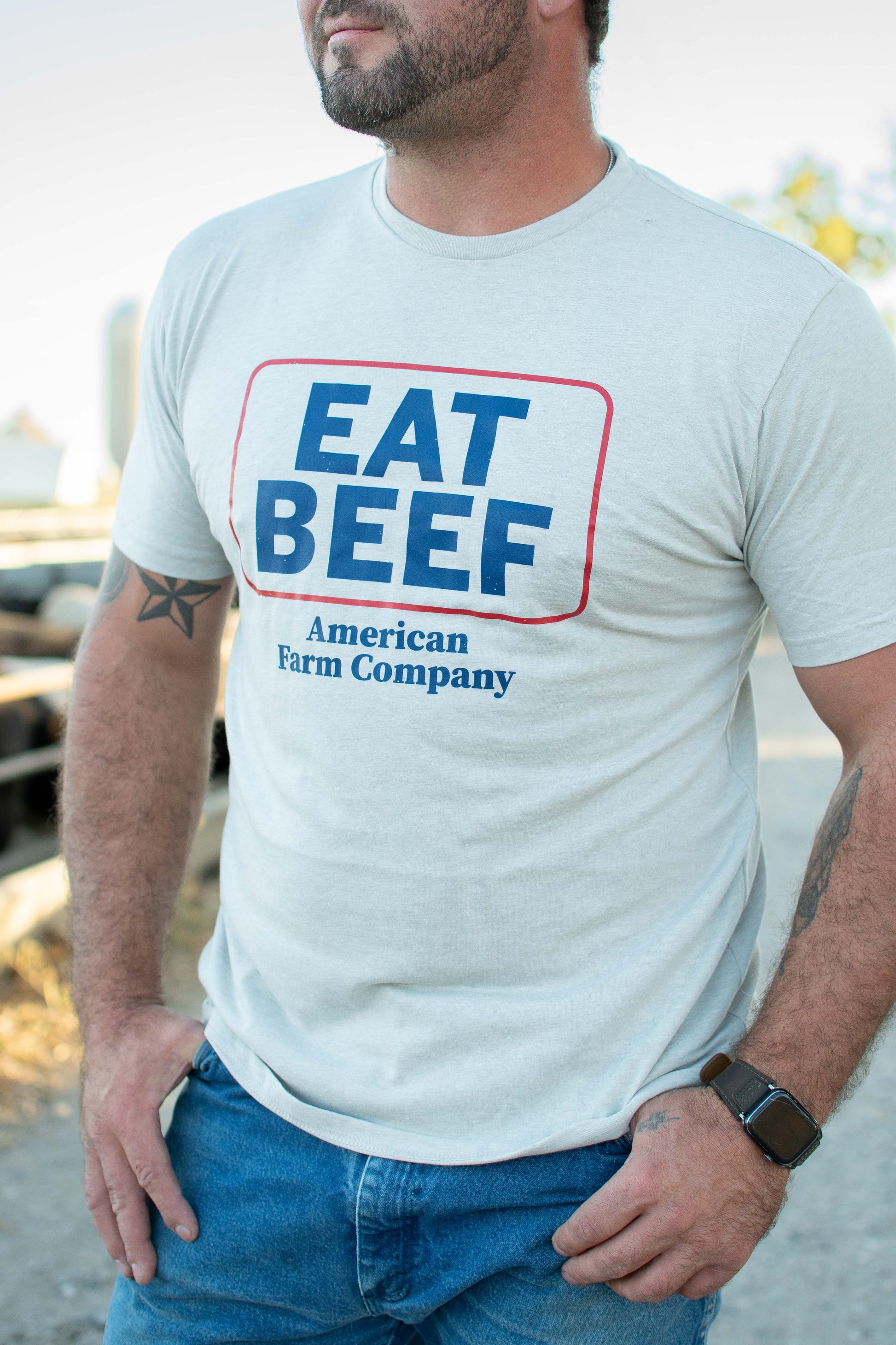 'Eat Beef' Grey Tee [M]