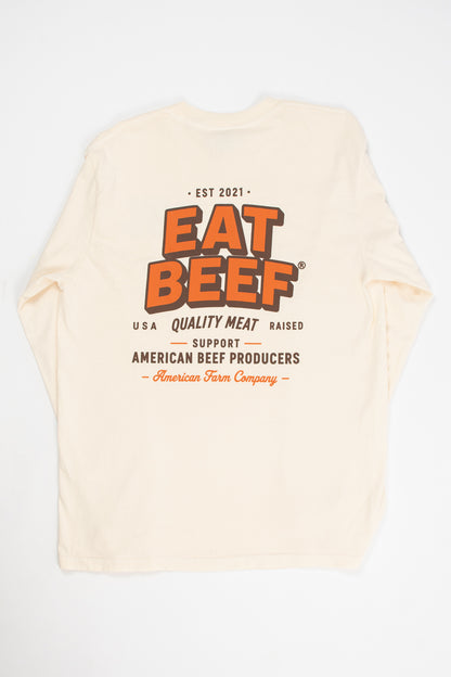 'Eat Beef' Ivory Long Sleeve