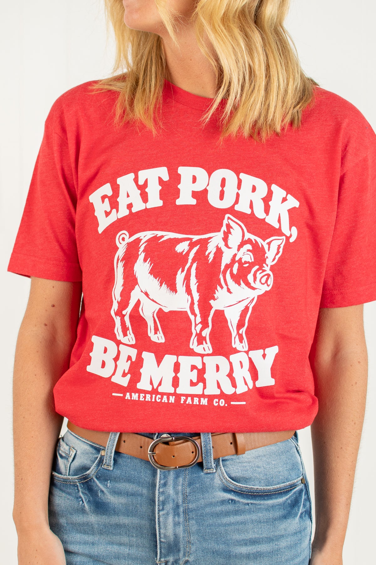 'Eat Pork, Be Merry' Adult T-Shirt