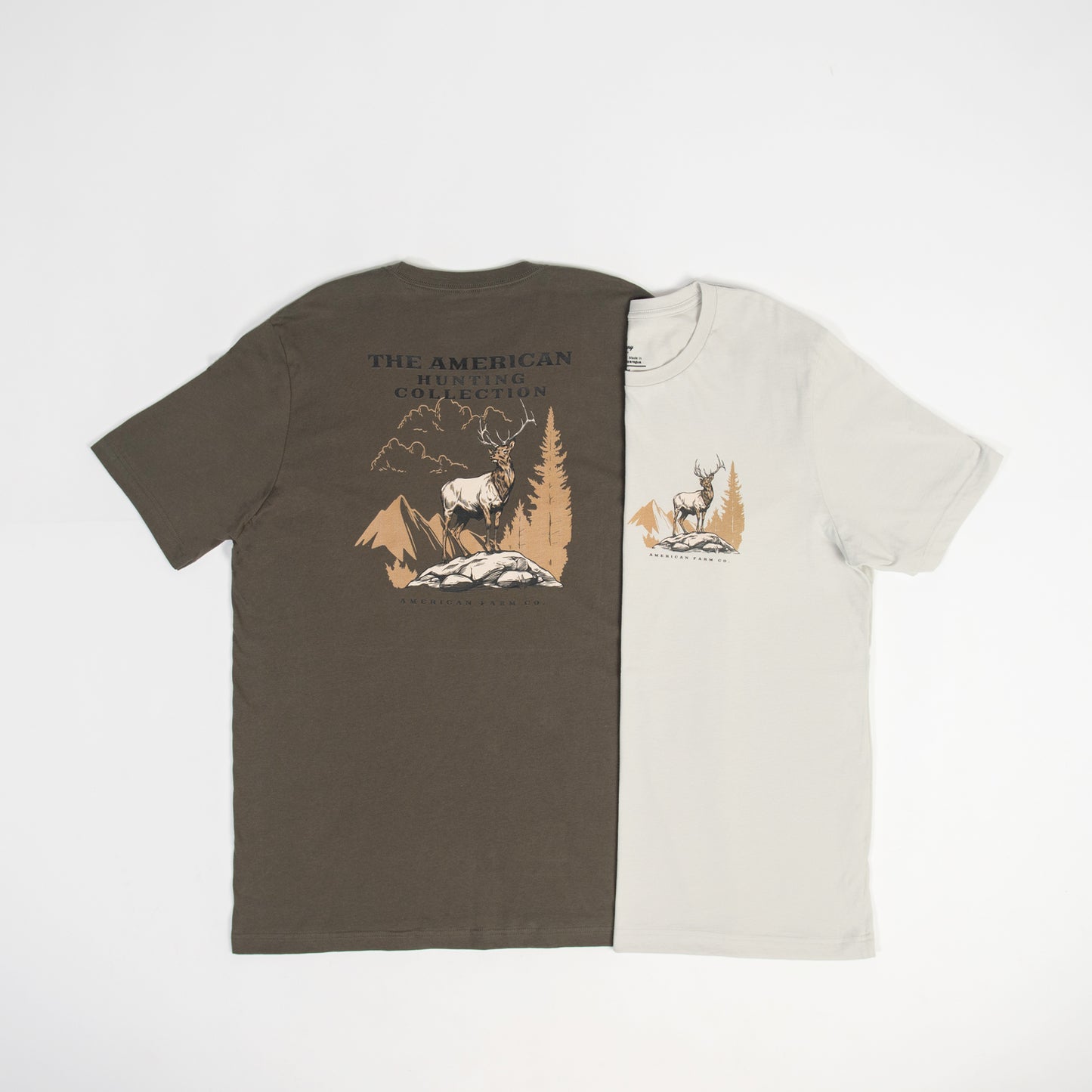 Elk Landscape Olive Tee - American Farm Company