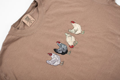Embroidered Chicken Adult T-Shirt