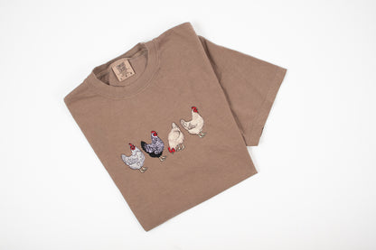 Embroidered Chicken Adult T-Shirt