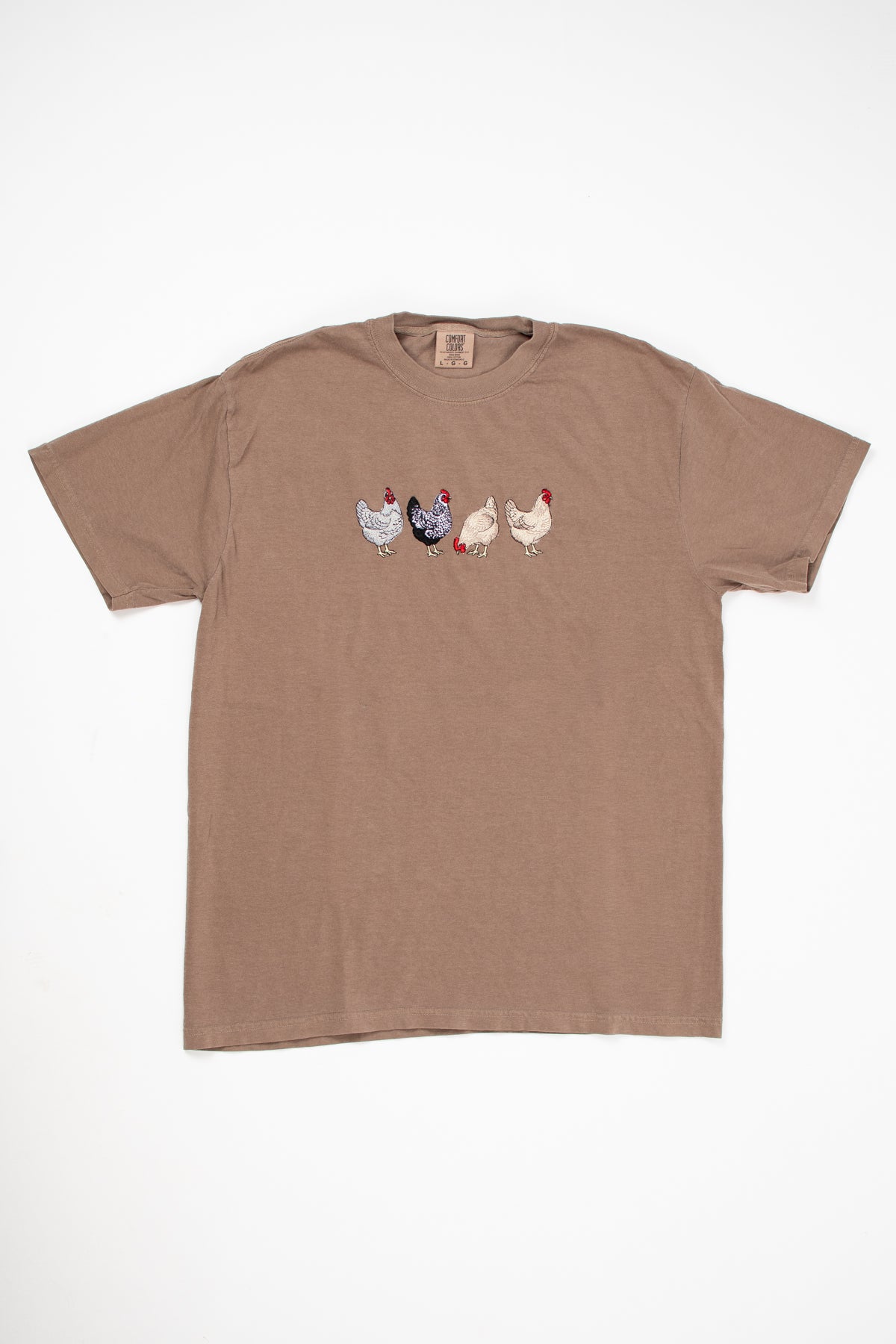 Embroidered Chicken Adult T-Shirt