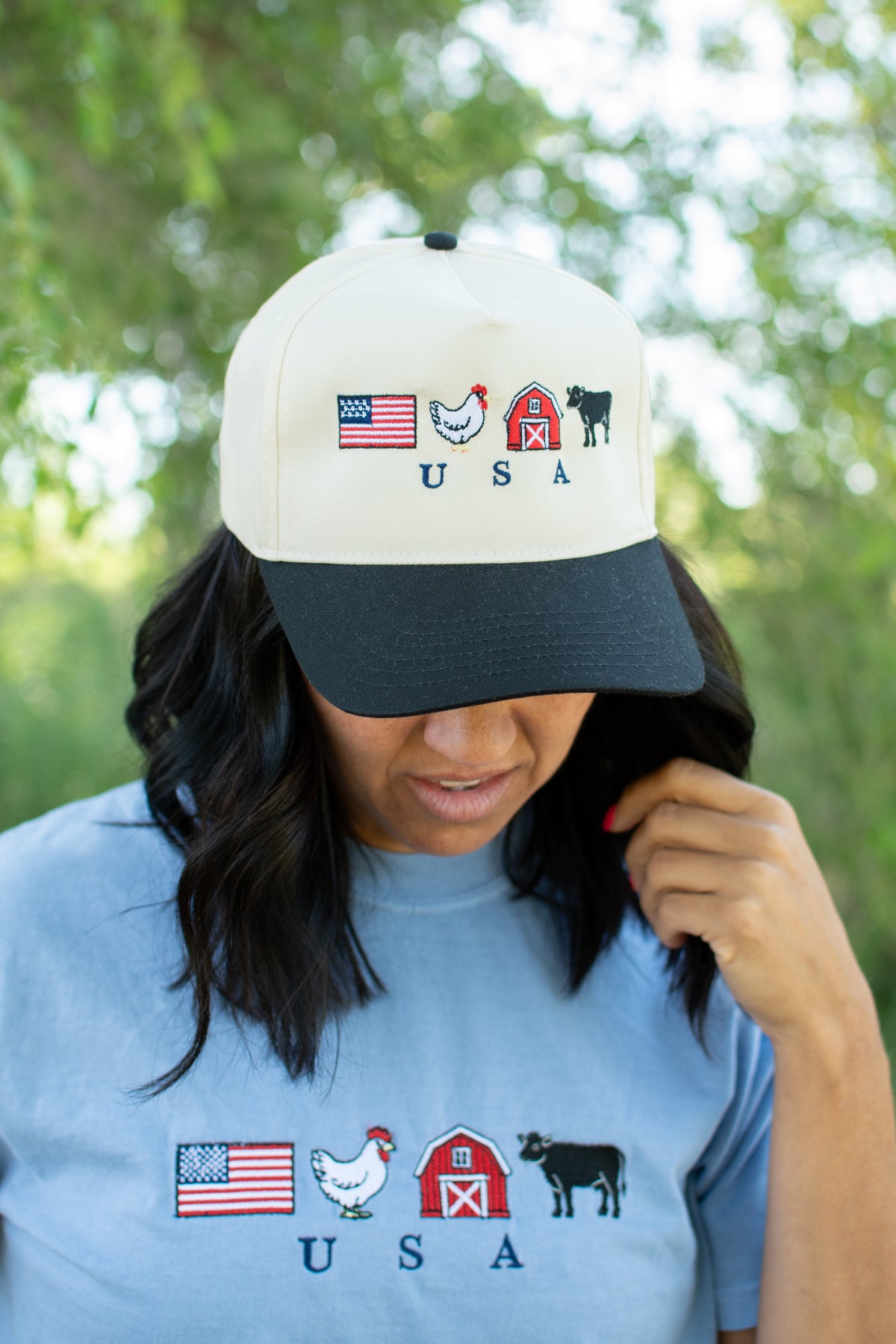 ‘USA’ Farm Life Embroidered Trucker Hat