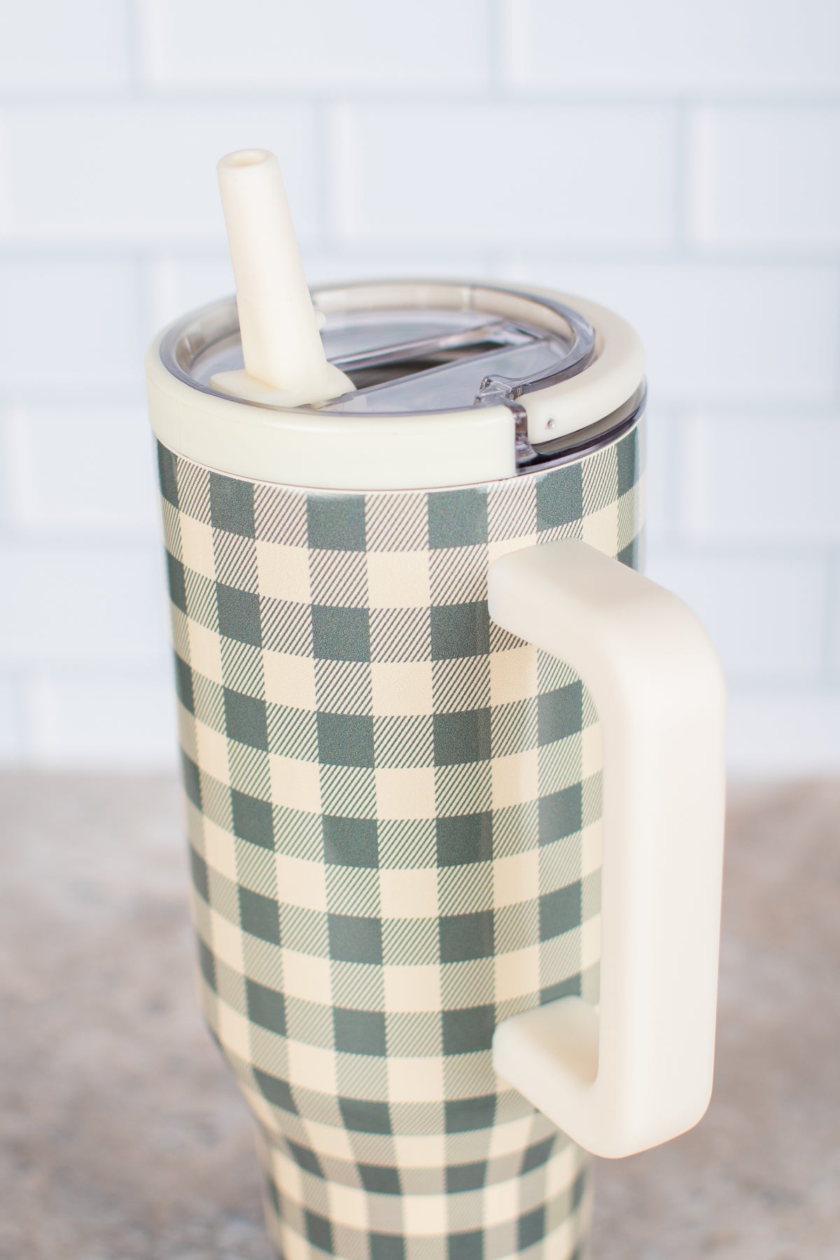 Evergreen Gingham 40oz Water Tank Tumbler