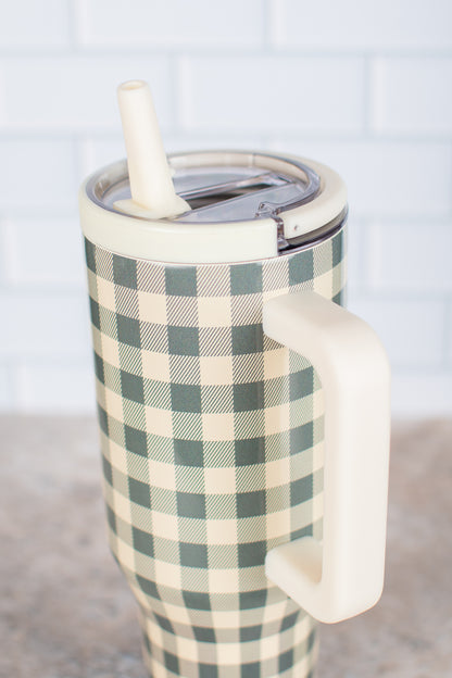 Evergreen Gingham 40oz Water Tank Tumbler