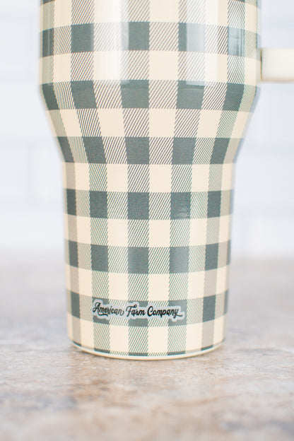 Evergreen Gingham 40oz Water Tank Tumbler