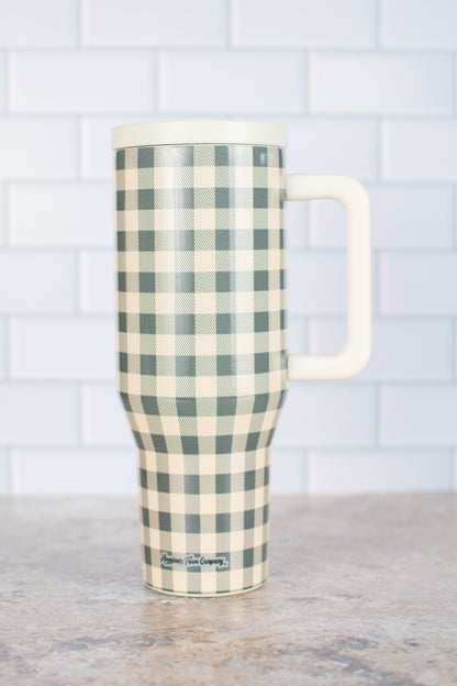 Evergreen Gingham 40oz Water Tank Tumbler
