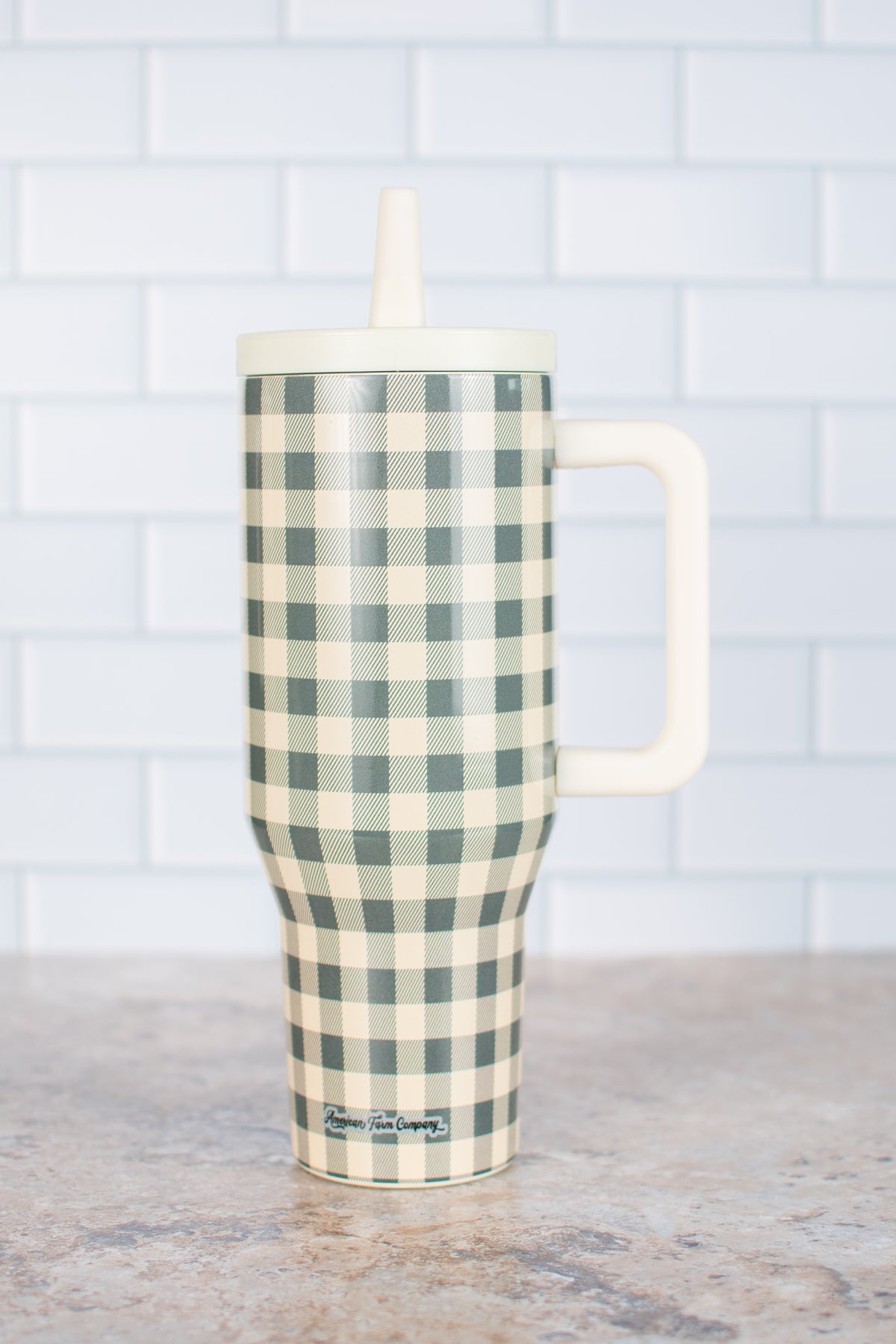 Evergreen Gingham 40oz Water Tank Tumbler