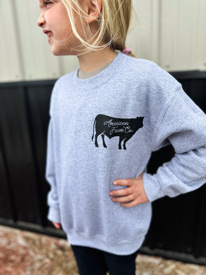 American Farm Co Cow Logo Youth Crew - American Farm Company