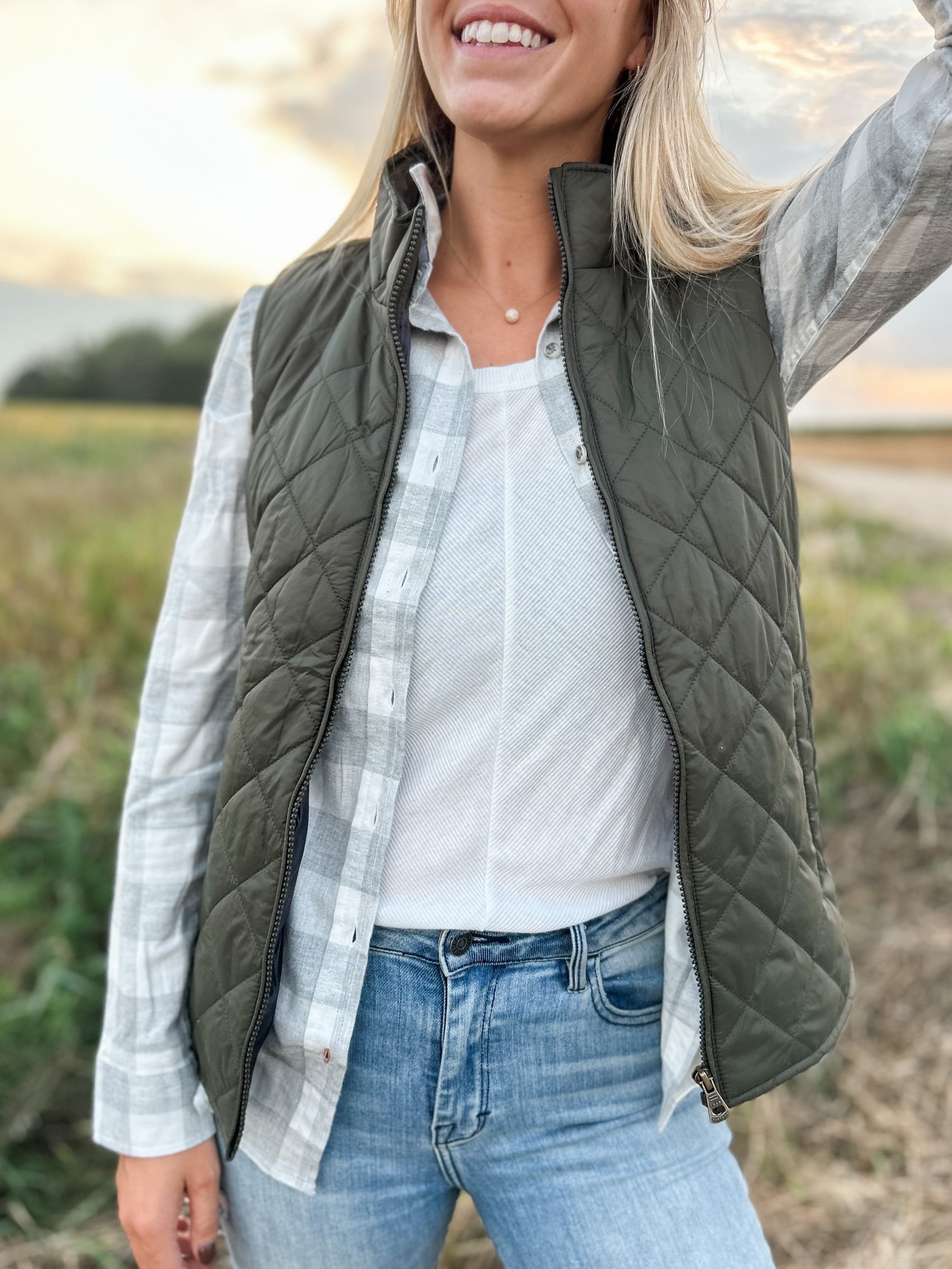 White and Grey Women’s Flannel