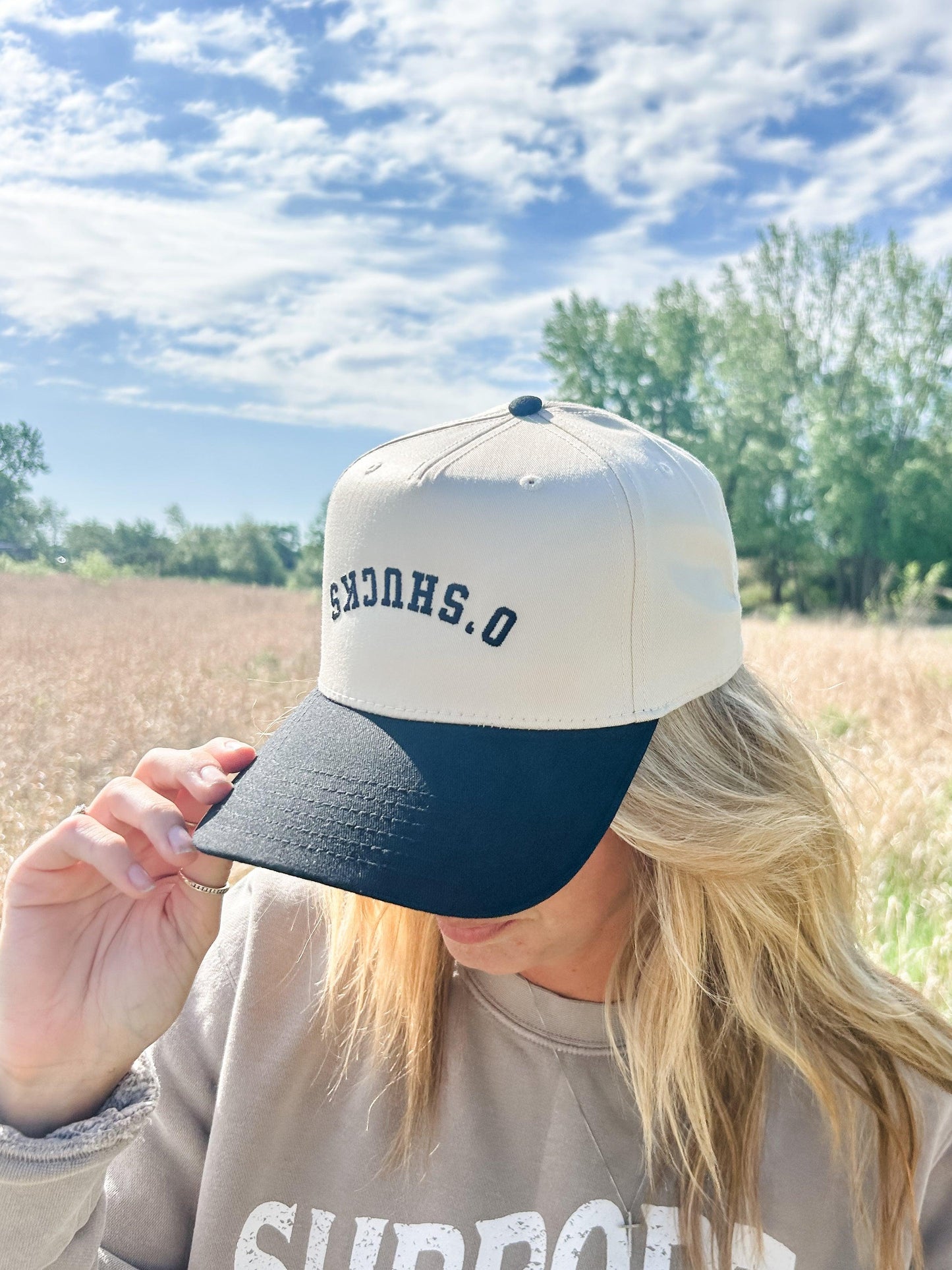 'O Shucks' Embroidered Trucker Hat