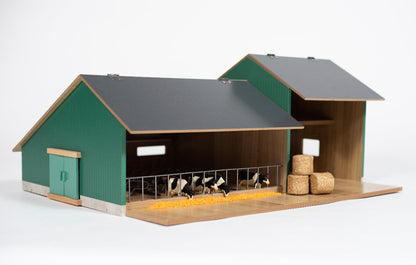 BARN ONLY - Wooden Toy Cattle Shed with Machinery Barn